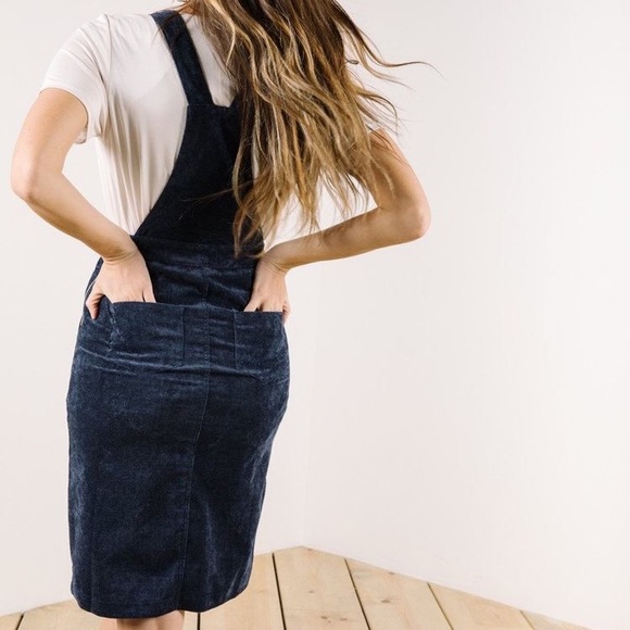 The Olivia Corduroy Dress in Indigo - Size Small - Picture 4 of 8